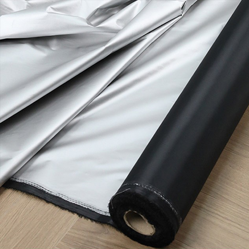 Sewing - 1m Schwarz Silberbeschichteter Verdunkelungsstoff Thermisch Isolierter