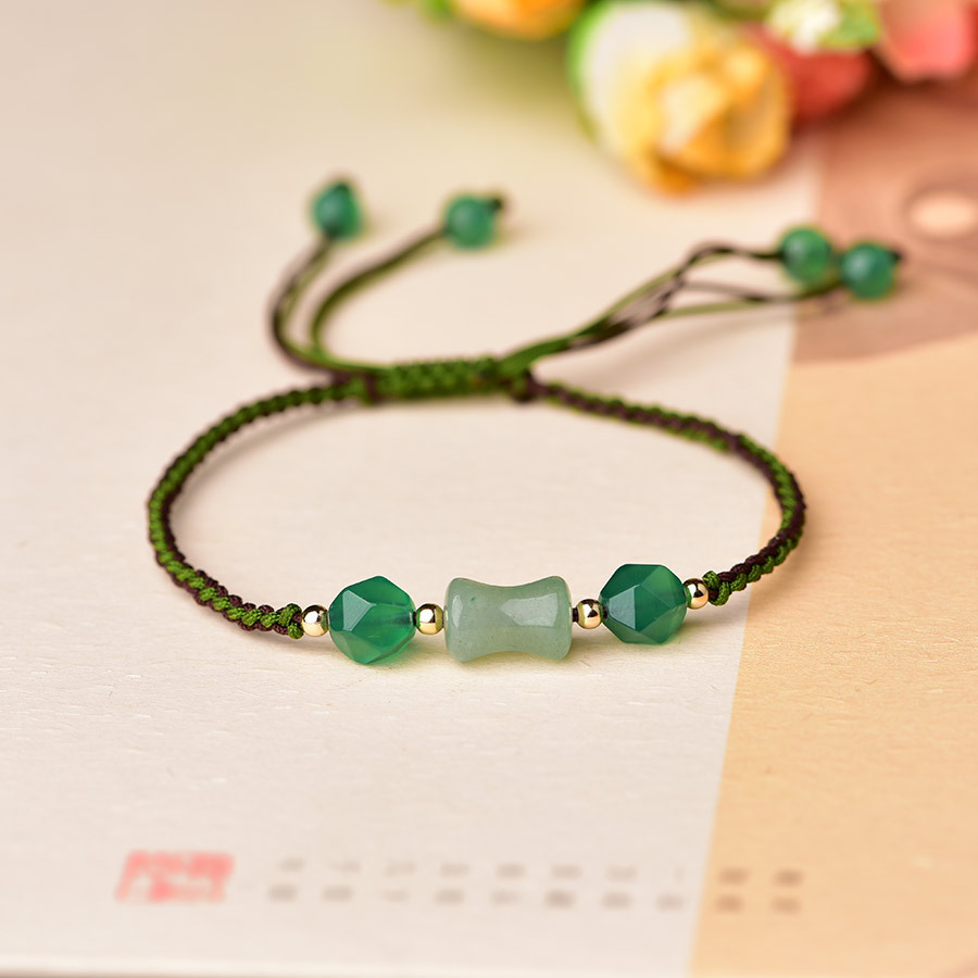 Beading - Grüne natürliche Jadeperlen-Armbänder, modische Geschenke für
