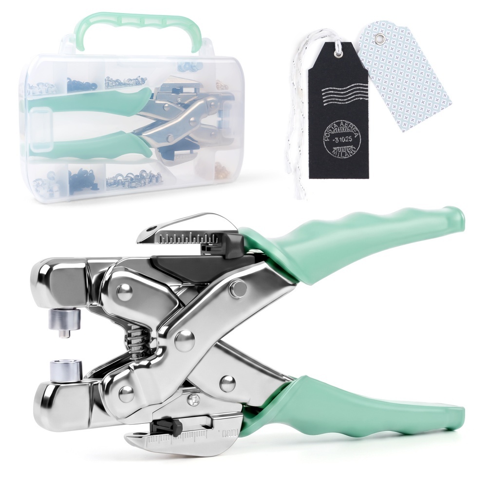 Sewing - Ösenwerkzeug-Set, Handlochzange, Schnallenknöpfe, Metallfarbene Zange, Handpresszange,