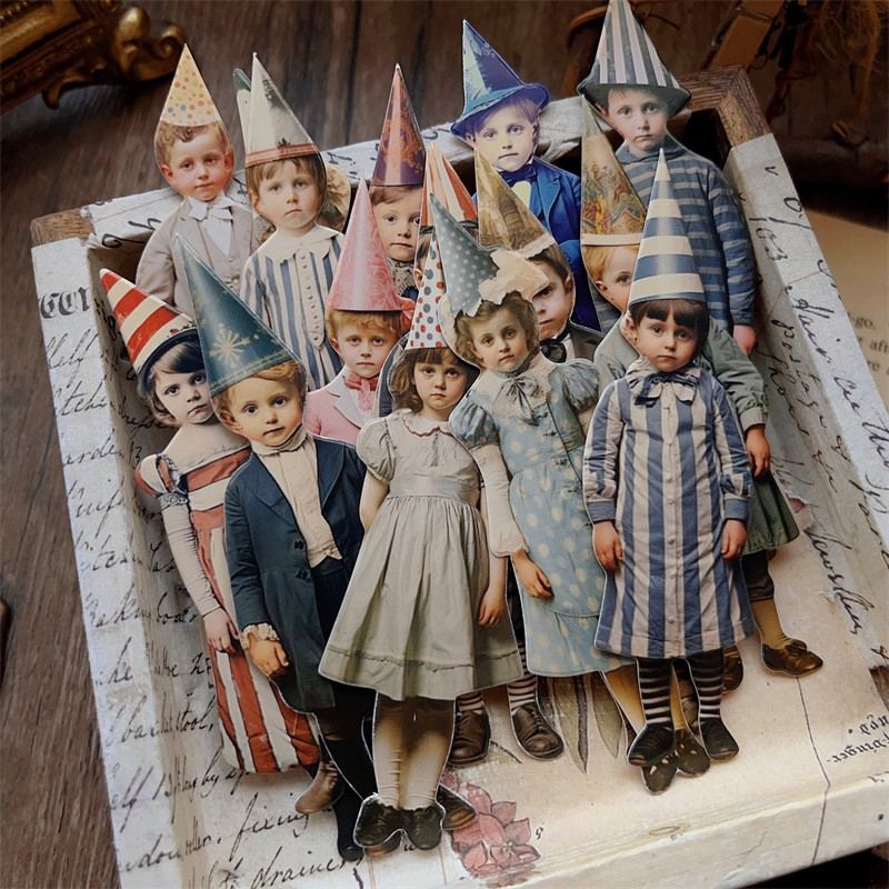 Vintage Junk Journal Scrapbooking Paper - 15 Stück Vintage Clown Party Kinderpuppen
