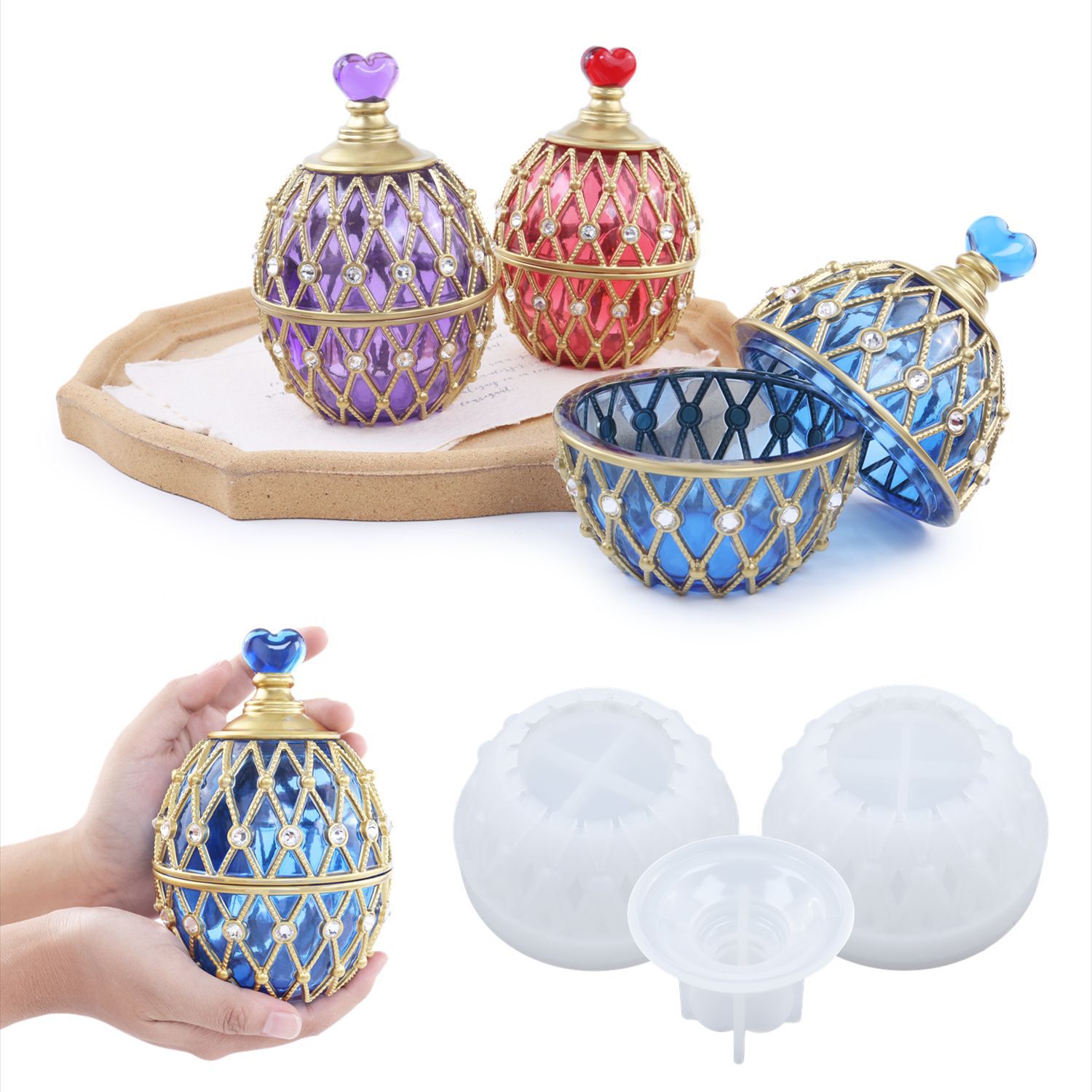 Silicone Epoxy Resin Molds Set - Zwei Stile Set DIY Kristall Epoxy