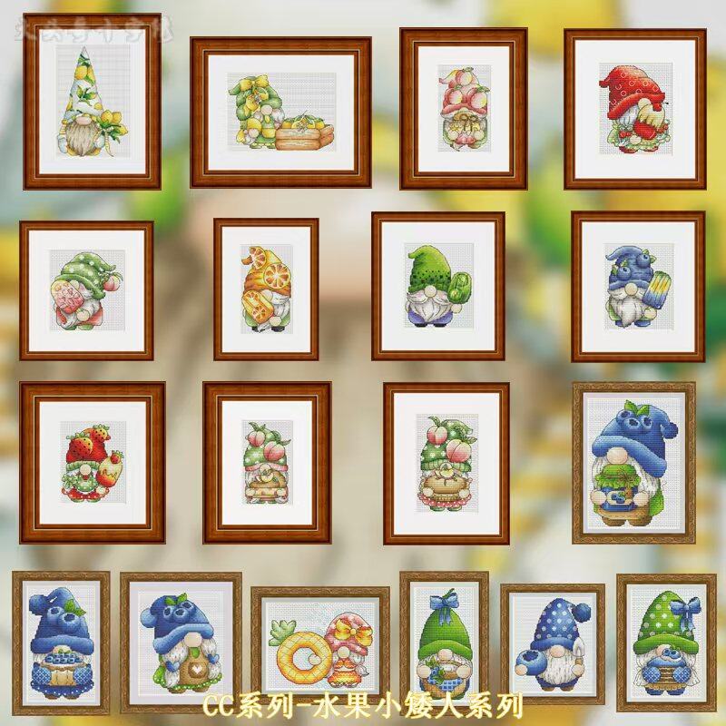 Cross Stitch Stamped Kits Beginners - 【CC-Serie - Frucht-Zwerg-Serie】Anfänger-DIY-Set für gestempelte Kreuzstiche