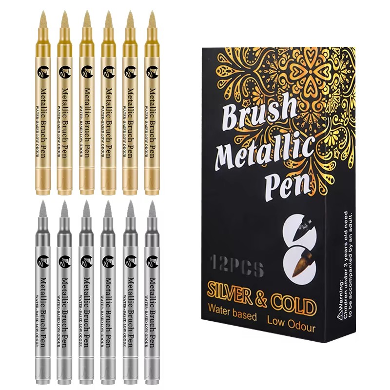 Painting Supplies - 2–12 Stück DIY wasserdichte Farbmarkierungsstifte Gold