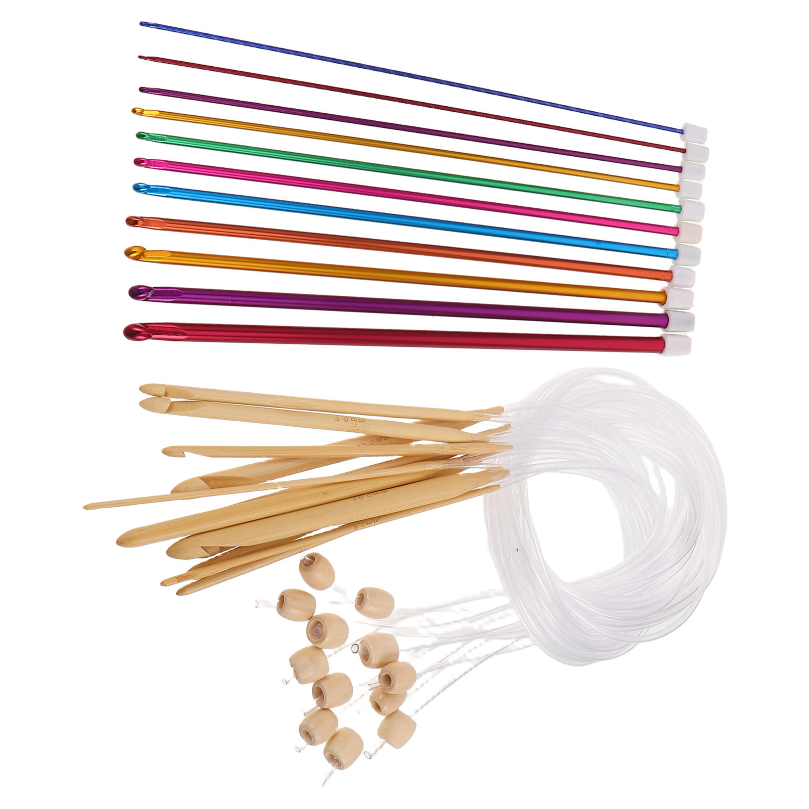 Wooden Crochet Hooks Ergonomic Handle - 1 Set lebendige Häkelnadeln zum Stricken