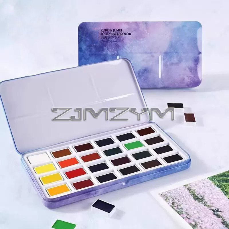 Watercolor Paint Set Solid Pigment - Aquarellfarben, festes Aquarellfarben-Set, professionelle Aquarellfarben für