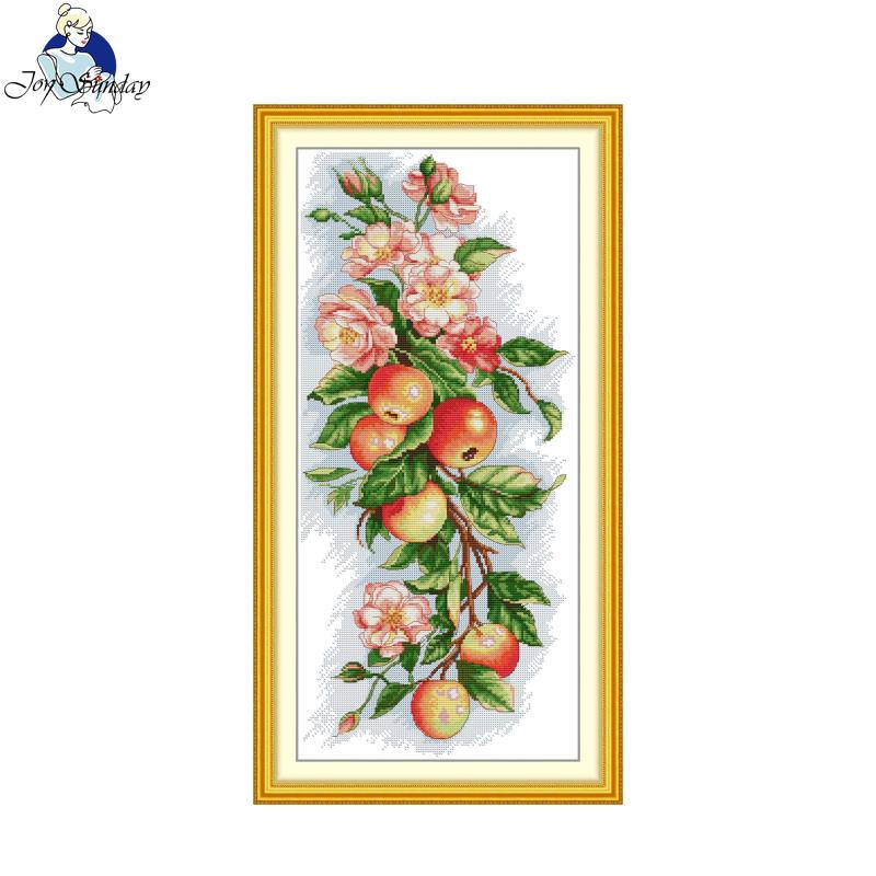 Cotton Embroidery Thread Skeins - Joy Sunday Kreuzstich-Set, Äpfel und Blumen,
