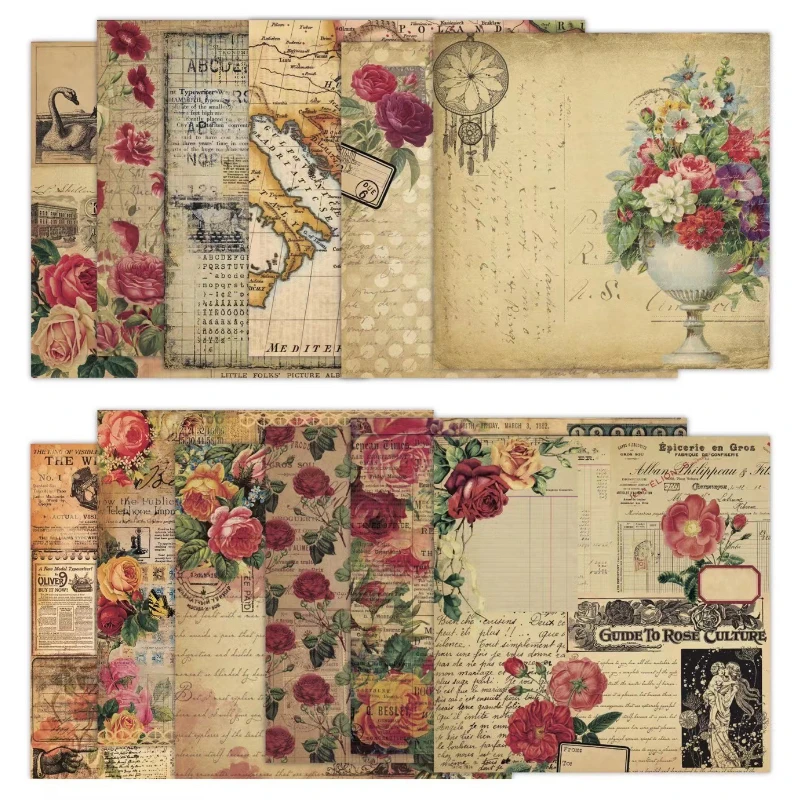 Scrap book Pad sortiert Muster – Vintage Junk Journal Scrapbooking Paper Bewertung und Preis