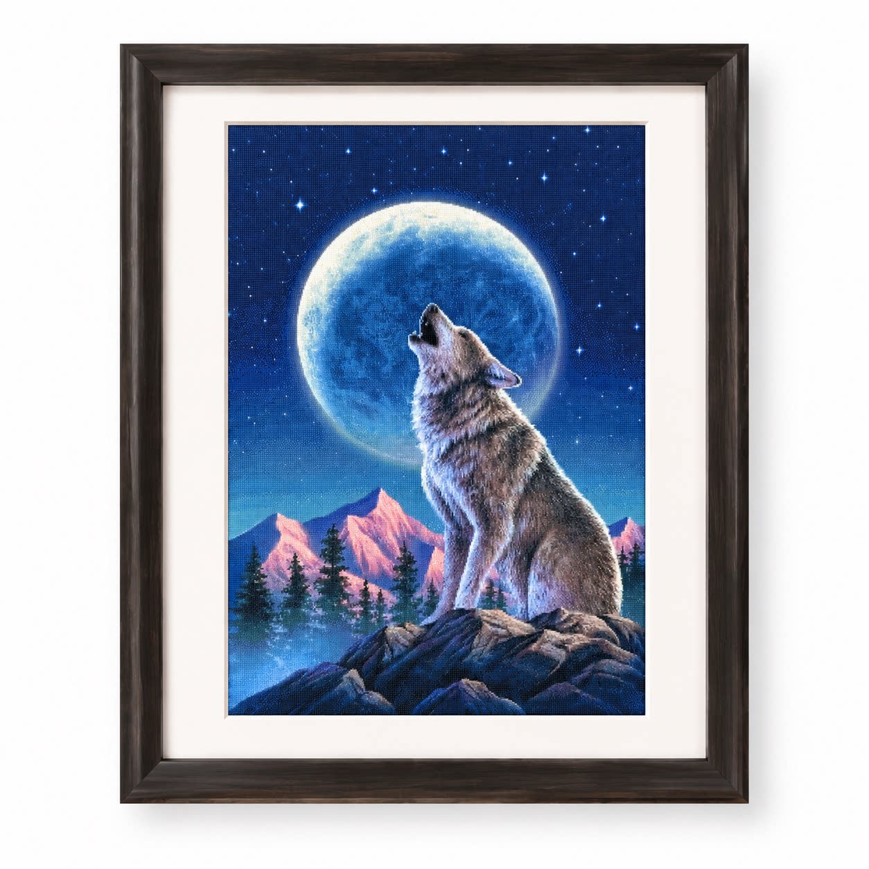 [ZZ9252-Lone Wolf Under the Mo – Cross Stitch Stamped Kits Beginners Bewertung und Preis