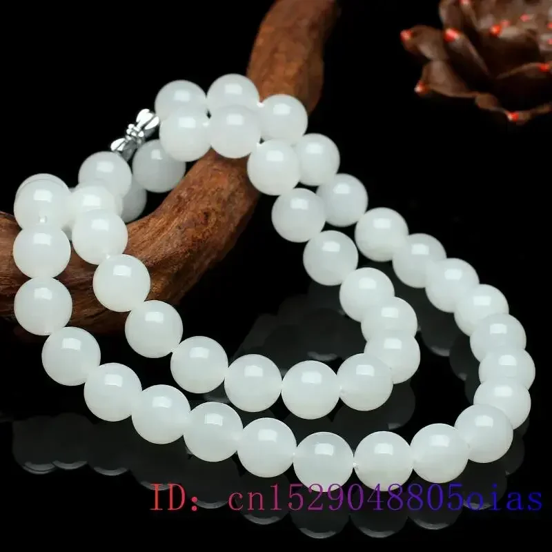 Weiße Jade Perlen Halskette Pe – Beading Bewertung und Preis