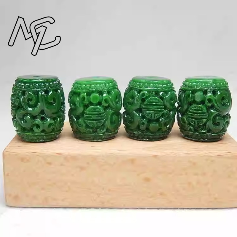 5 Stück natürliche grüne Jade- – Beading Bewertung und Preis