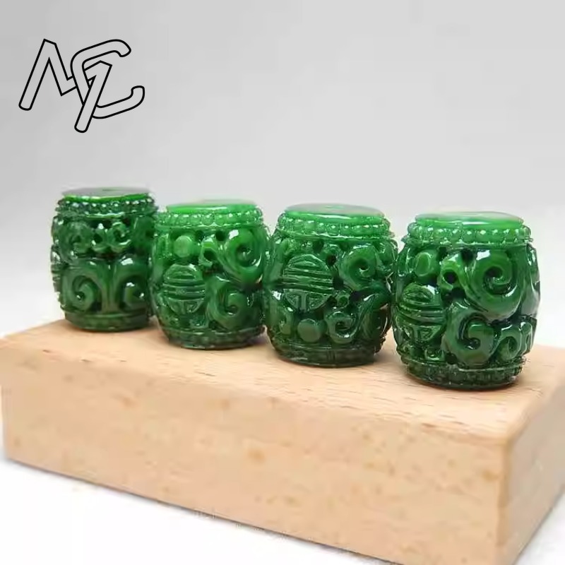 5 Stück natürliche grüne Jade- – Beading Bewertung und Preis