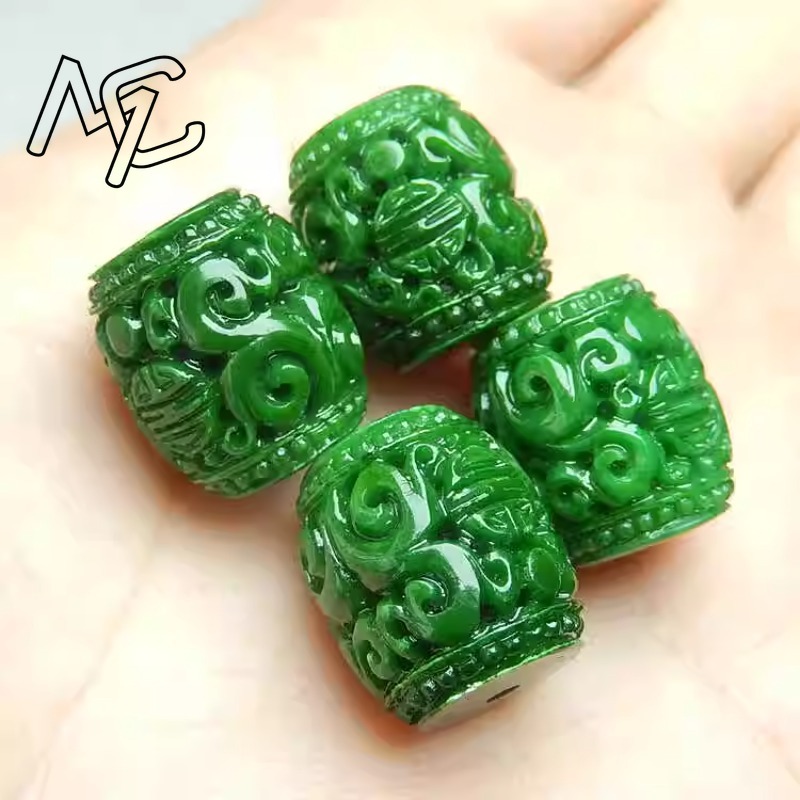5 Stück natürliche grüne Jade- – Beading Bewertung und Preis