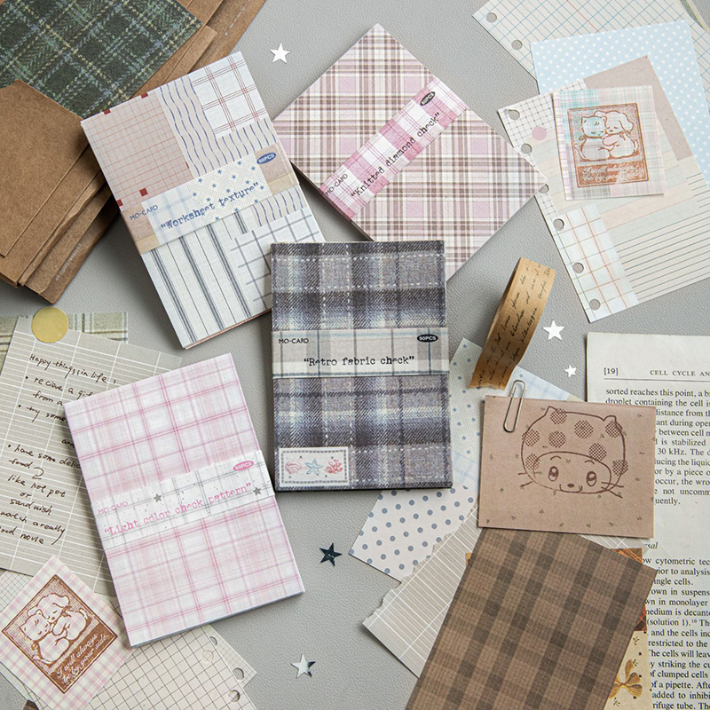 50 Stück Kreatives Kariertes D – Vintage Junk Journal Scrapbooking Paper Bewertung und Preis