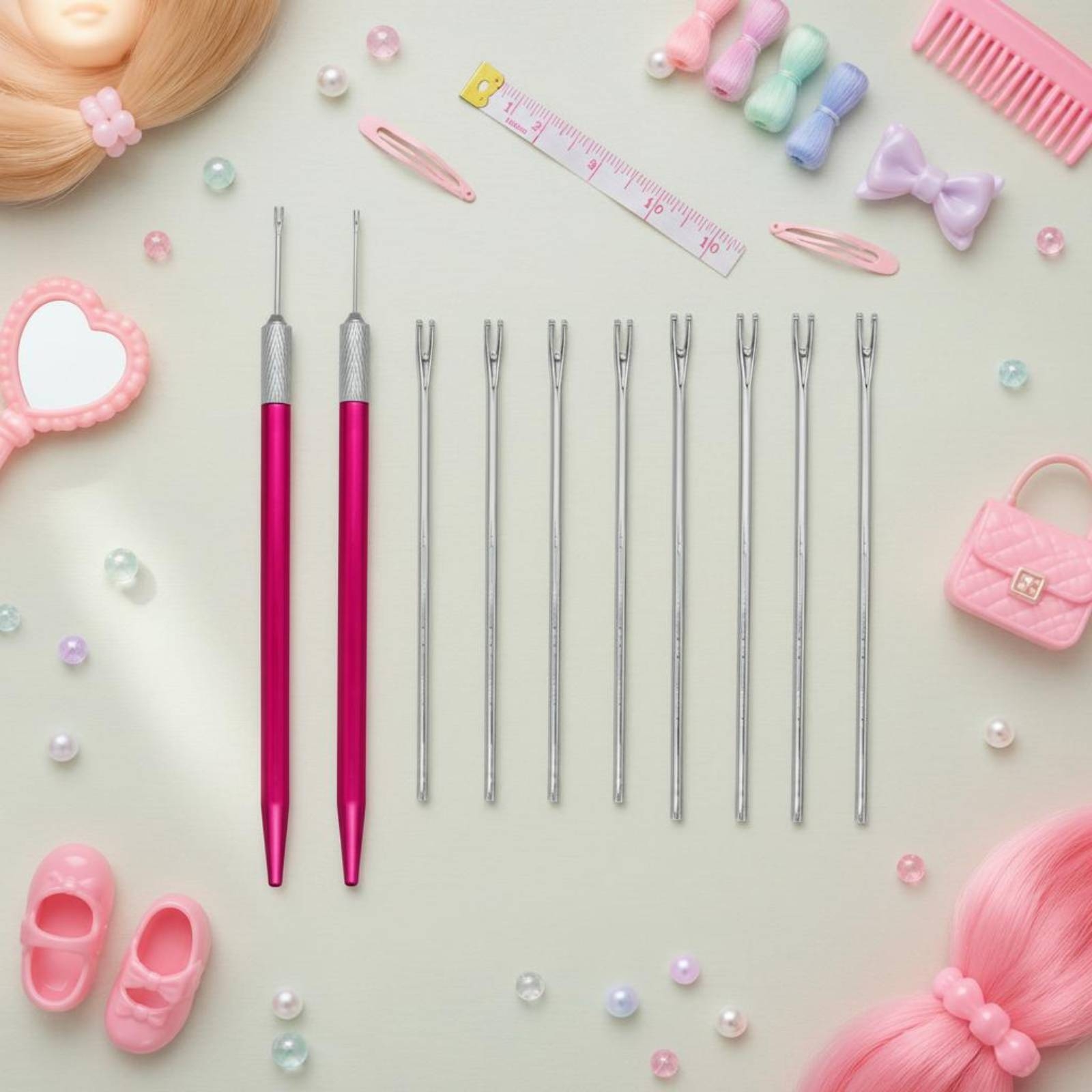 Puppenhaar-Einsetzset mit gerä – Craft Tools Bewertung und Preis