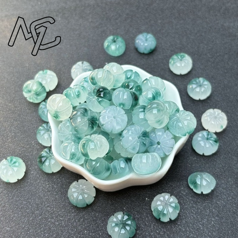 10 Stück A Green Jade Kürbispe – Beading Bewertung und Preis