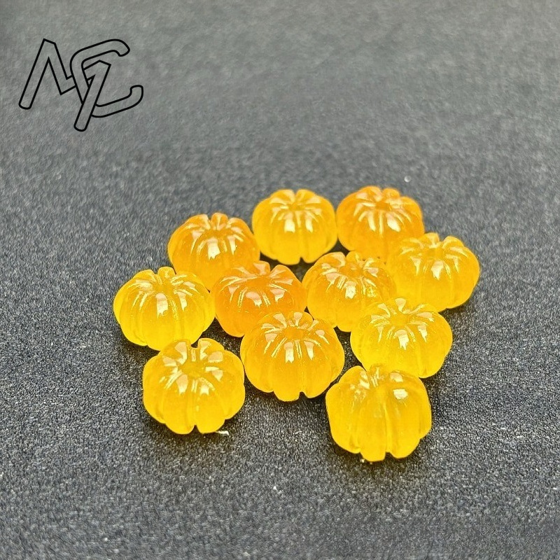 10 Stück A Green Jade Kürbispe – Beading Bewertung und Preis