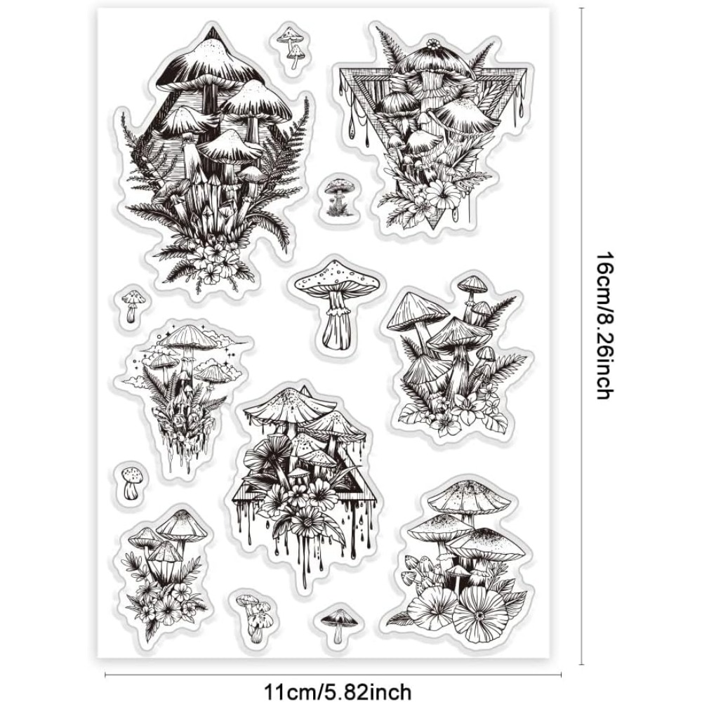 Klare Pilzstempel, Pflanzen-Si – Clear Silicone Stamps For Card Making Bewertung und Preis