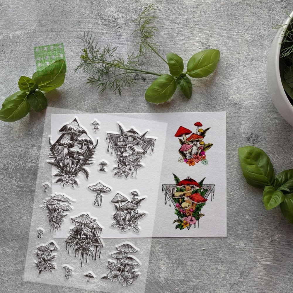Klare Pilzstempel, Pflanzen-Si – Clear Silicone Stamps For Card Making Bewertung und Preis