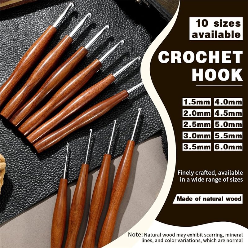 AS94-5, 5-teiliges Set mit Häk – Wooden Crochet Hooks Ergonomic Handle Bewertung und Preis