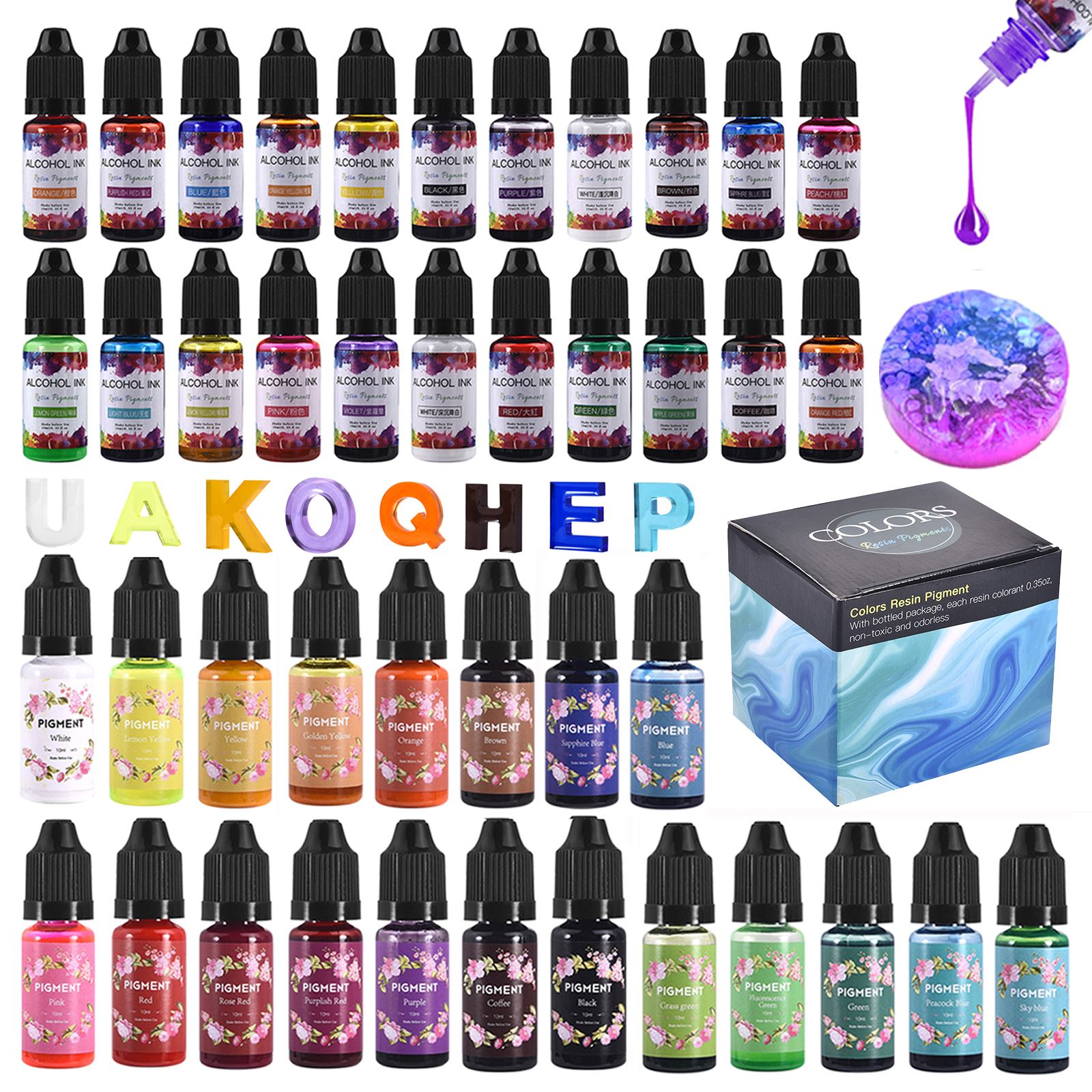1 Set Harz Pigment Kit Kunst T – Silicone Epoxy Resin Molds Set Bewertung und Preis
